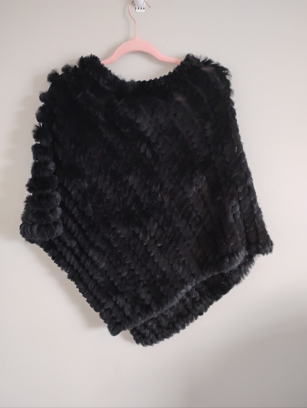 Black Rivet Rabbit Poncho - Picture 3 of 3